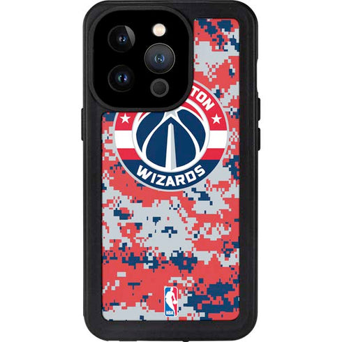NBA Washington Wizards Camo Digi iPhone 14 Pro Waterproof Case