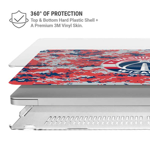 NBA Washington Wizards Camo Digi MacBook Pro 16in (2019-20) Case plus Skin