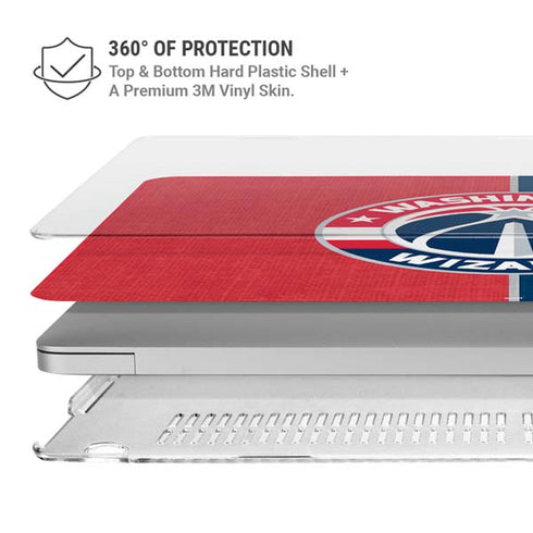 NBA Washington Wizards Canvas Split MacBook Pro 16in (2019-20) Case plus Skin