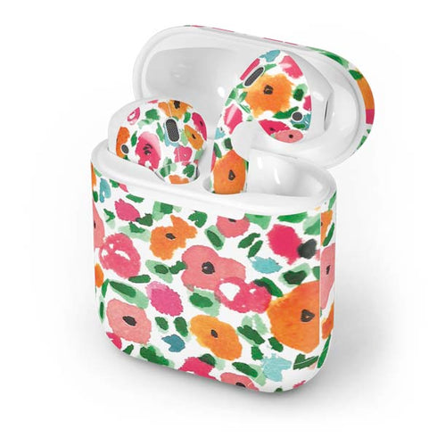Bouffants and Broken Hearts Watercolor Floral Apple AirPods Skin
