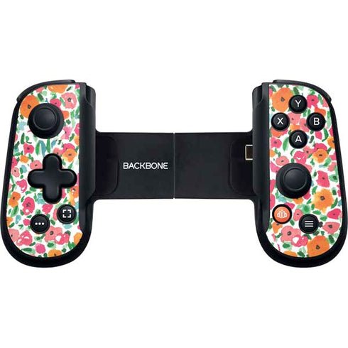 Bouffants and Broken Hearts Watercolor Floral Backbone One for iPhone Game Controller Skin