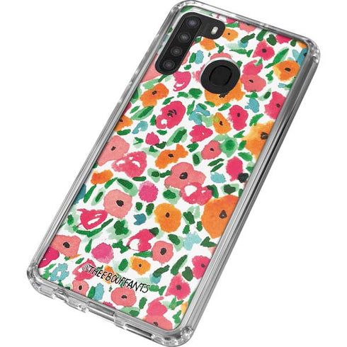 Bouffants and Broken Hearts Watercolor Floral Galaxy A21 Clear Case