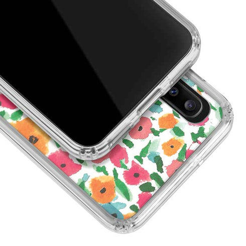 Bouffants and Broken Hearts Watercolor Floral Galaxy A30 Clear Case