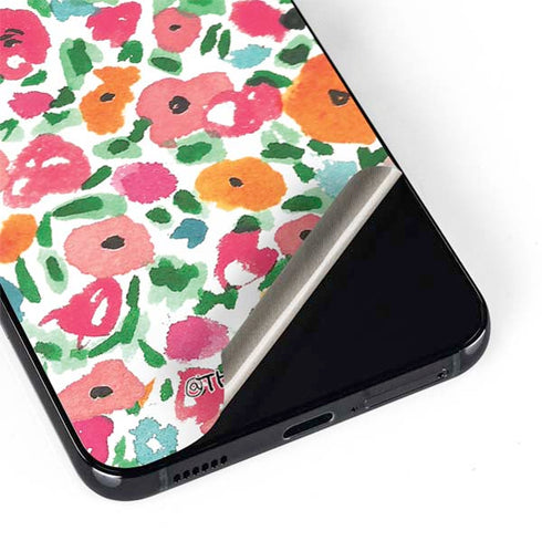 Bouffants and Broken Hearts Watercolor Floral Galaxy S22 Skin