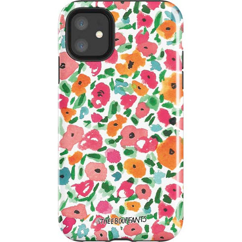 Bouffants and Broken Hearts Watercolor Floral iPhone 11 Impact Case