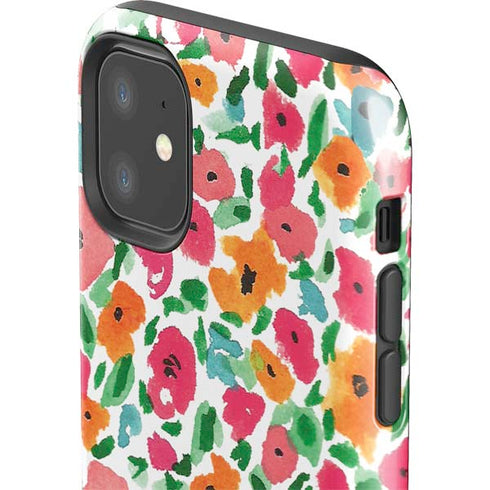 Bouffants and Broken Hearts Watercolor Floral iPhone 11 Impact Case