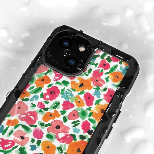 Bouffants and Broken Hearts Watercolor Floral iPhone 13 Mini Waterproof Case