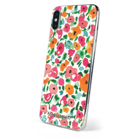 Bouffants and Broken Hearts Watercolor Floral iPhone X Skin