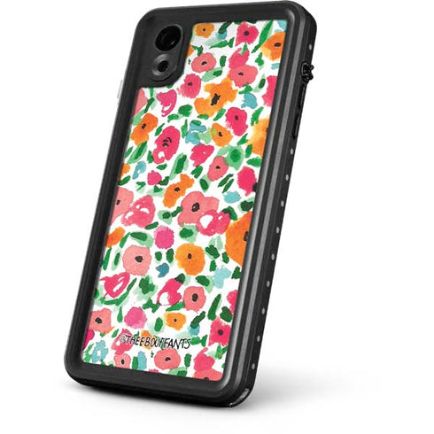 Bouffants and Broken Hearts Watercolor Floral iPhone XR Waterproof Case