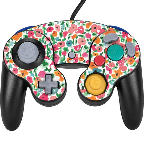 Bouffants and Broken Hearts Watercolor Floral Nintendo GameCube Controller Skin
