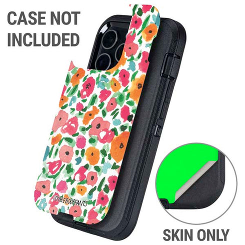 Bouffants and Broken Hearts Watercolor Floral Otterbox Defender iPhone Skin
