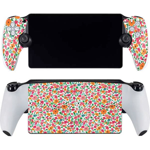 Bouffants and Broken Hearts Watercolor Floral PlayStation Portal Remote Player Skin