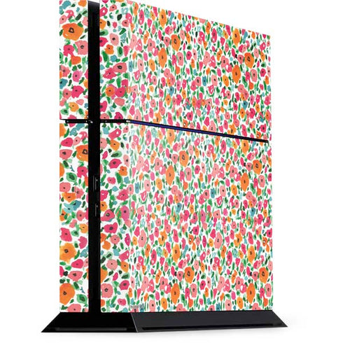 Bouffants and Broken Hearts Watercolor Floral PS4 Console Skin