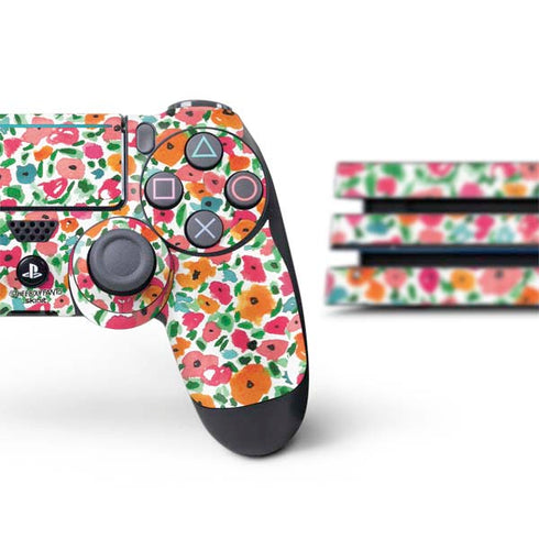 Bouffants and Broken Hearts Watercolor Floral PS4 Pro Bundle Skin