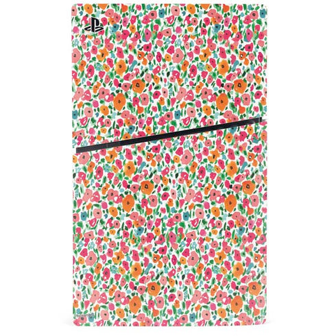 Bouffants and Broken Hearts Watercolor Floral PS5 Slim Disk Bundle Skin