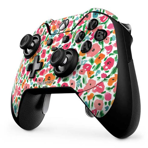 Bouffants and Broken Hearts Watercolor Floral Xbox One Elite Controller Skin