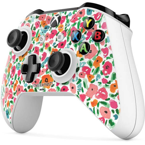 Bouffants and Broken Hearts Watercolor Floral Xbox One S Controller Skin