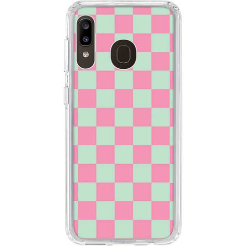 Watermelon Checkered Galaxy A20 Clear Case