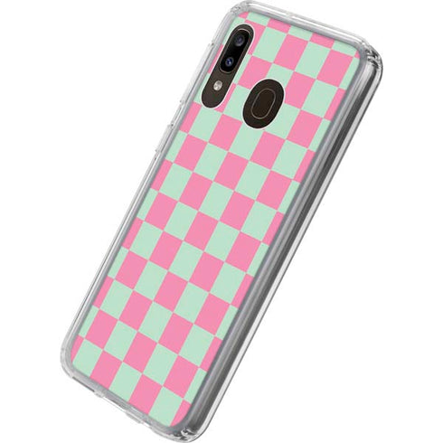 Watermelon Checkered Galaxy A20 Clear Case