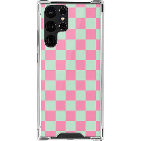 Watermelon Checkered Galaxy S22 Ultra Clear Case