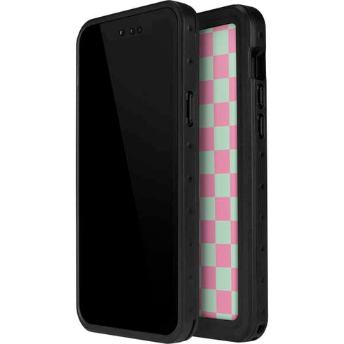Watermelon Checkered iPhone 15 Plus Waterproof Case