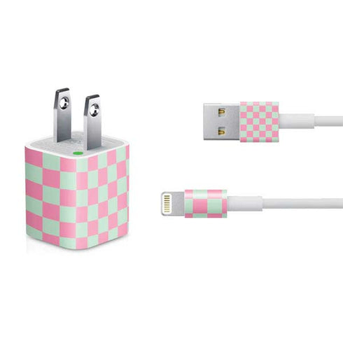 Watermelon Checkered iPhone Charger (5W USB) Skin