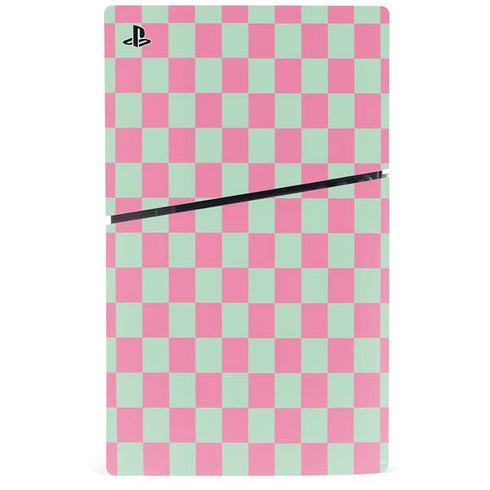 Watermelon Checkered PS5 Slim Disk Console Skin