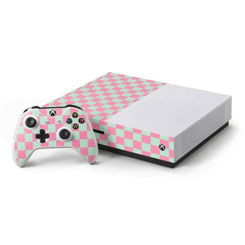 Watermelon Checkered Xbox One S Console and Controller Bundle Skin