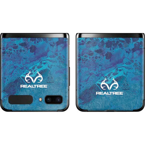 RealTree WAV3 Blue Camo Galaxy Z Flip Skin