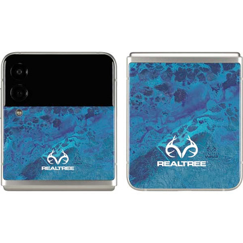 RealTree WAV3 Blue Camo Galaxy Z Flip3 5G Skin