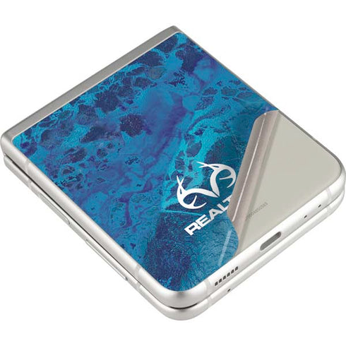 RealTree WAV3 Blue Camo Galaxy Z Flip4 5G Skin