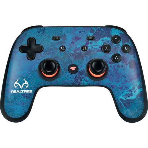 RealTree WAV3 Blue Camo Google Stadia Controller Skin