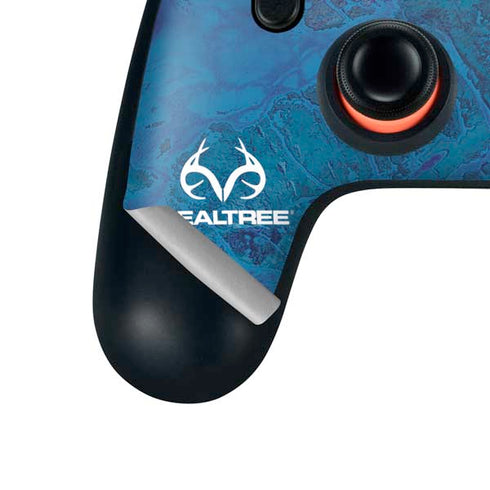 RealTree WAV3 Blue Camo Google Stadia Controller Skin