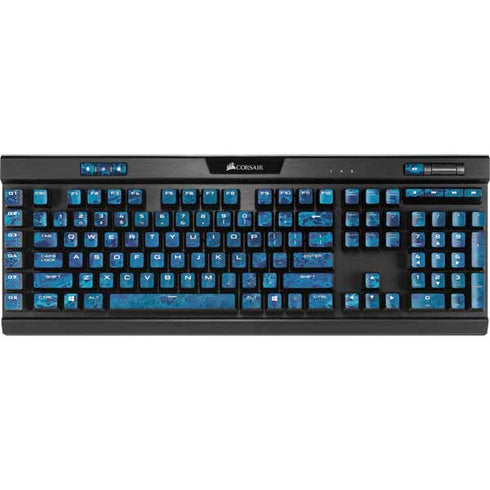 RealTree WAV3 Blue Camo K95 RGB PLATINUM Mechanical Gaming Keyboard Skin