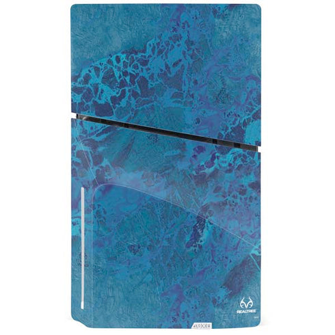 RealTree WAV3 Blue Camo PS5 Slim Disk Console Skin