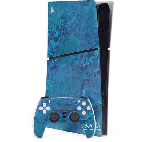 RealTree WAV3 Blue Camo PS5 Slim Digital Edition Bundle Skin
