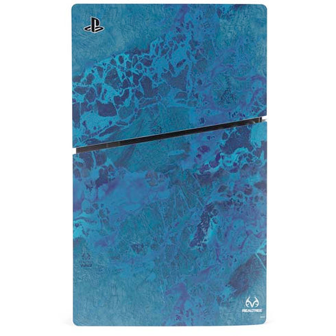 RealTree WAV3 Blue Camo PS5 Slim Digital Edition Console Skin