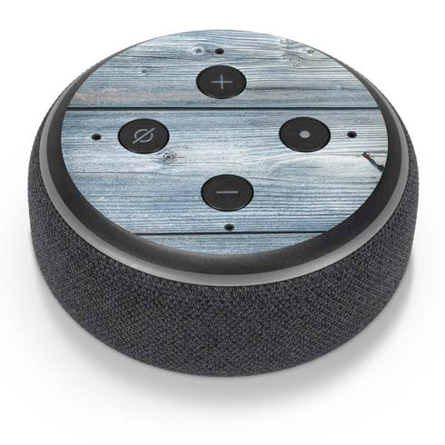 Weathered Blue Wood Amazon Echo Dot Skin