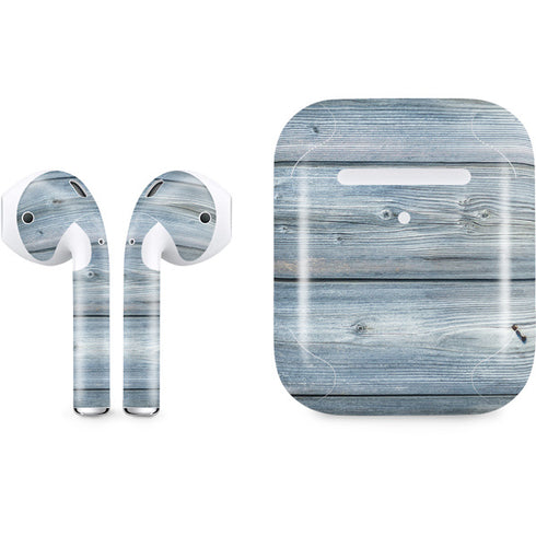 Weathered Blue Wood Apple AirPods 2 Skin