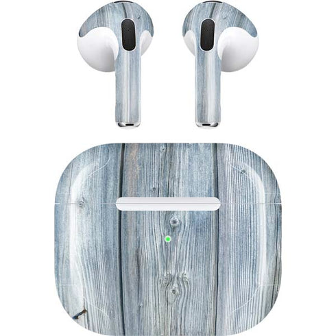 Weathered Blue Wood Apple AirPods (3rd Gen 2021) Skin