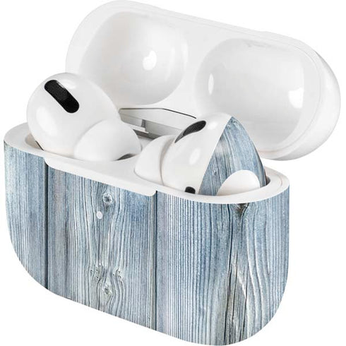Weathered Blue Wood Apple AirPods Pro Skin