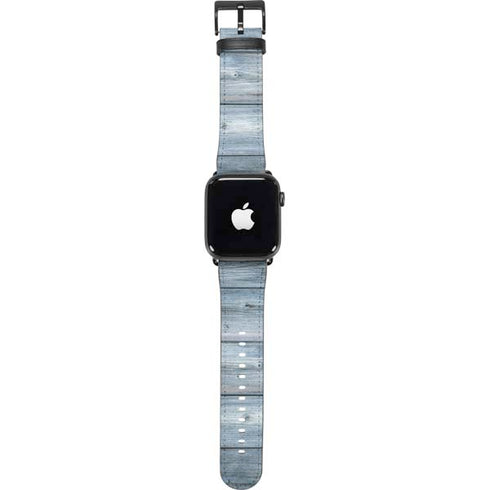 Weathered Blue Wood Apple Watch Band 42-44mm