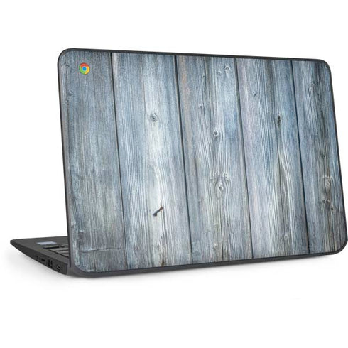 Weathered Blue Wood HP Chromebook Skin