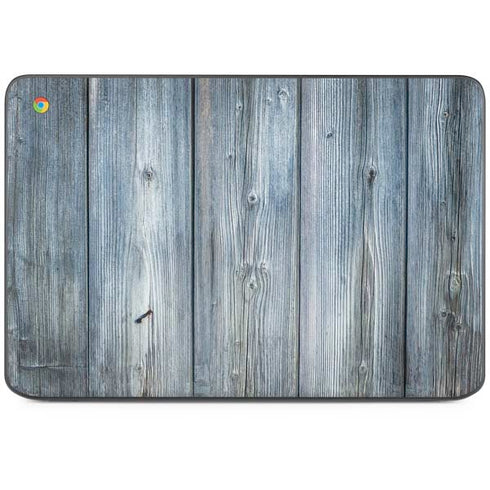 Weathered Blue Wood HP Chromebook Skin