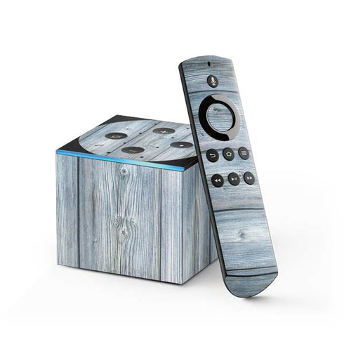 Weathered Blue Wood Fire TV Cube Skin