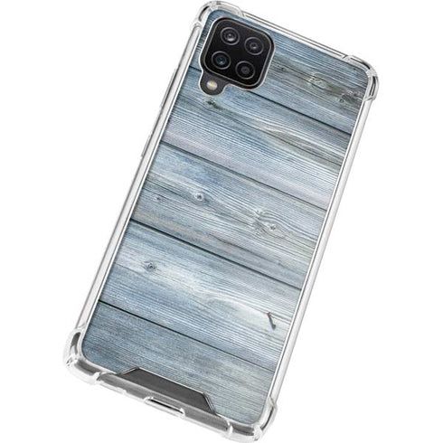 Weathered Blue Wood Galaxy A12 Clear Case