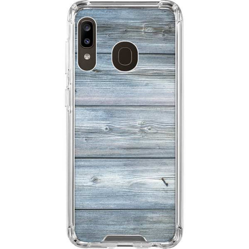 Weathered Blue Wood Galaxy A30 Clear Case