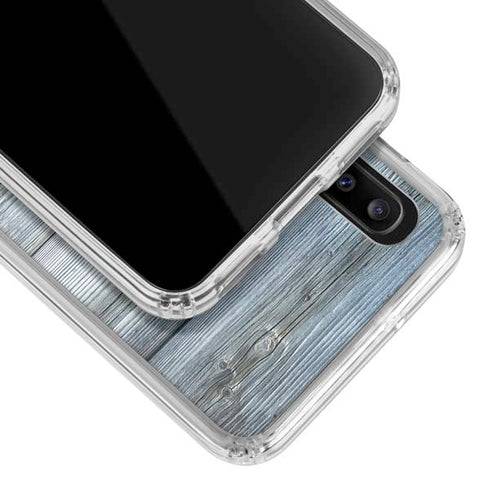 Weathered Blue Wood Galaxy A30 Clear Case