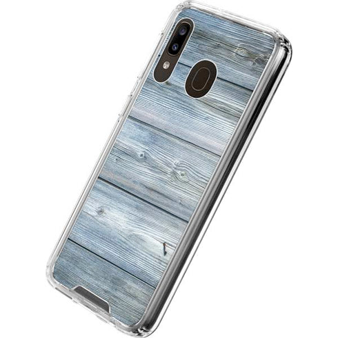 Weathered Blue Wood Galaxy A30 Clear Case
