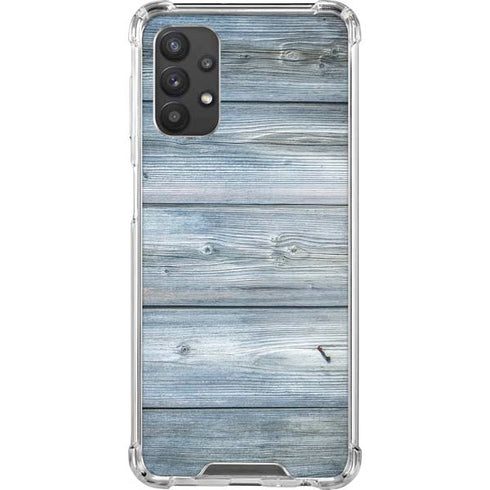 Weathered Blue Wood Galaxy A32 5G Clear Case